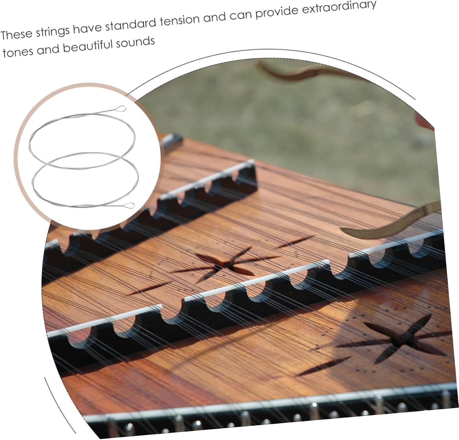 2Pcs Steel Dulcimer Strings Replacement for Dulcimer Accessories Sturdy and Sturdy Instrument Parts