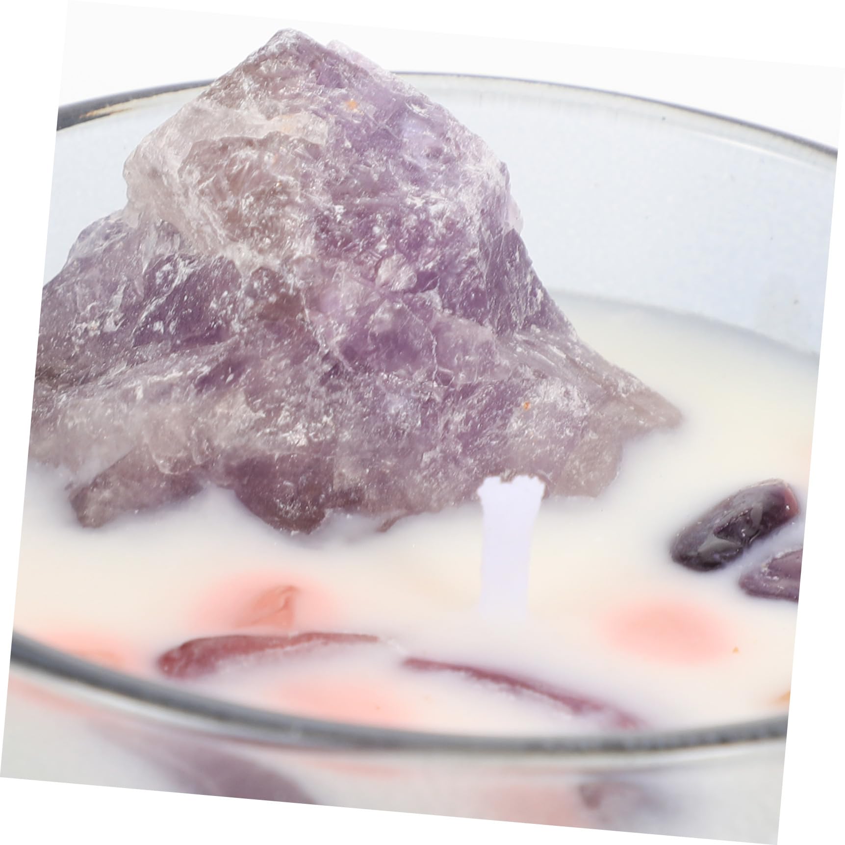 VALICLUD Vela Aromática Decorativa de Aromaterapia Hecha a Mano en Vaso de Vidrio Piedra de Cristal para Relajación y Ambiente Cálido en Sala de Estar