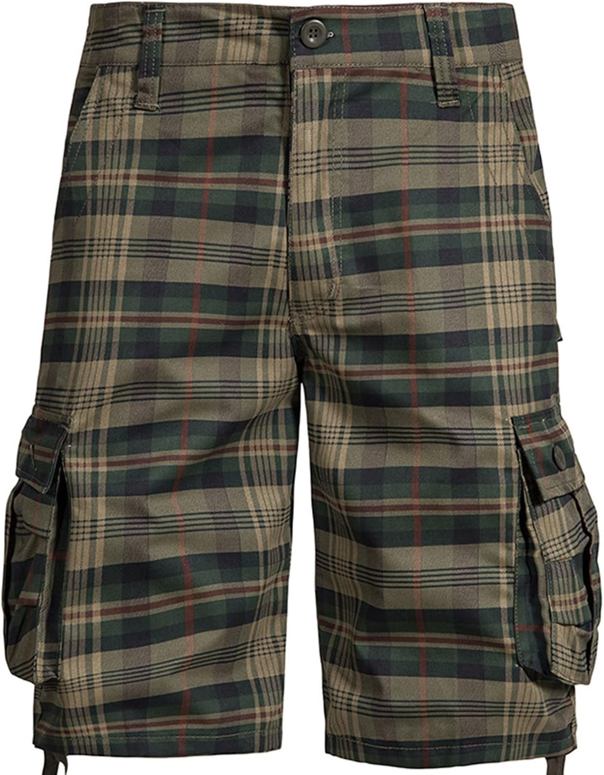 GenericMens Plaid Cargo Shorts New, Men's Basic Fit Cotton Work Shorts Lightweight Workout Running Shorts Summer Holiday Combat Short Pants, UK 2023 New Classic Cargo Shorts Clearance