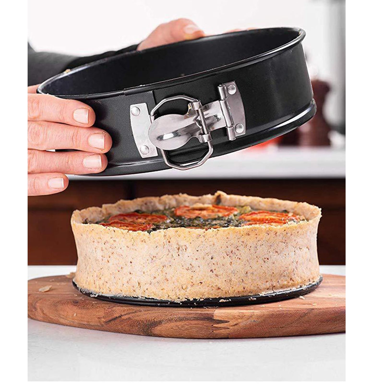 27,9 cm Premium Antihaft-Springform, auslaufsichere runde Käsekuchenform mit abnehmbarem Boden, Springform zum Backen (Schwarz)