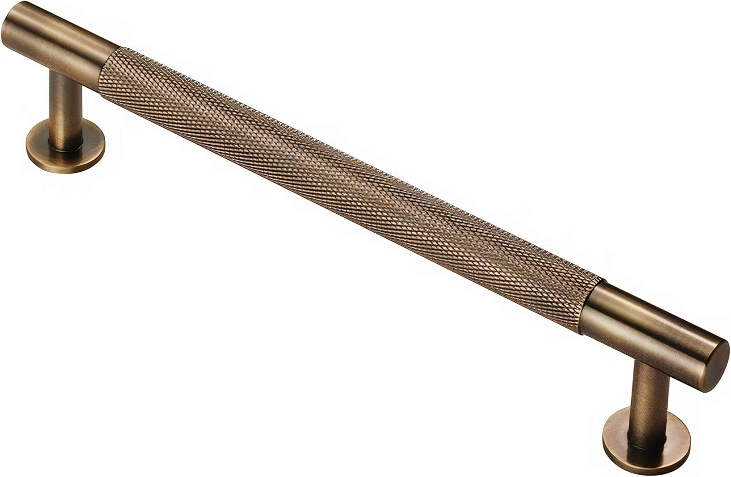 Carlisle Brass Knurled Cupboard Pull Handle, Antique Brass, 160mm