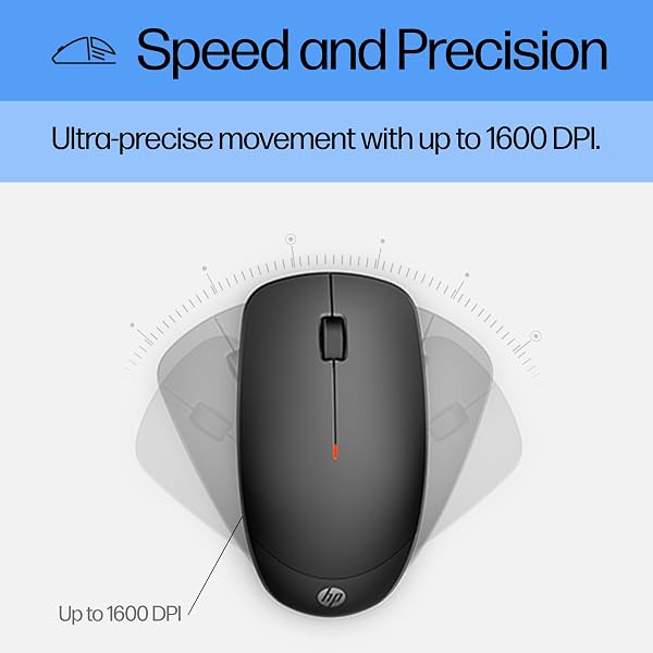HP 230 Wireless Keyboard and Mouse Combo Set, 2.4 GHz Wireless USB-A Nano Receiver, Up to 1600 dpi, Up to 16 Months Battery Life - Black - 4
