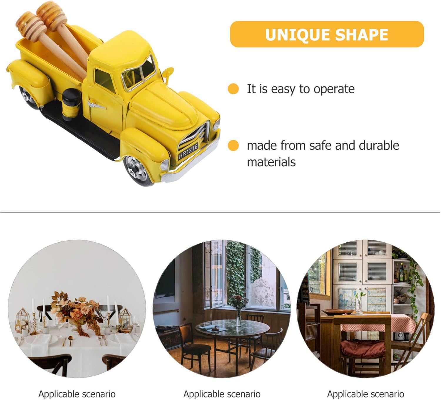 UPKOCH 1set Bee Themed Tiered Tray Decor Mini Honey Truck Toy Artificial Honey Farmhouse Style Ornament for Kitchen Dining Table Centerpieces for Bee Party Decorations