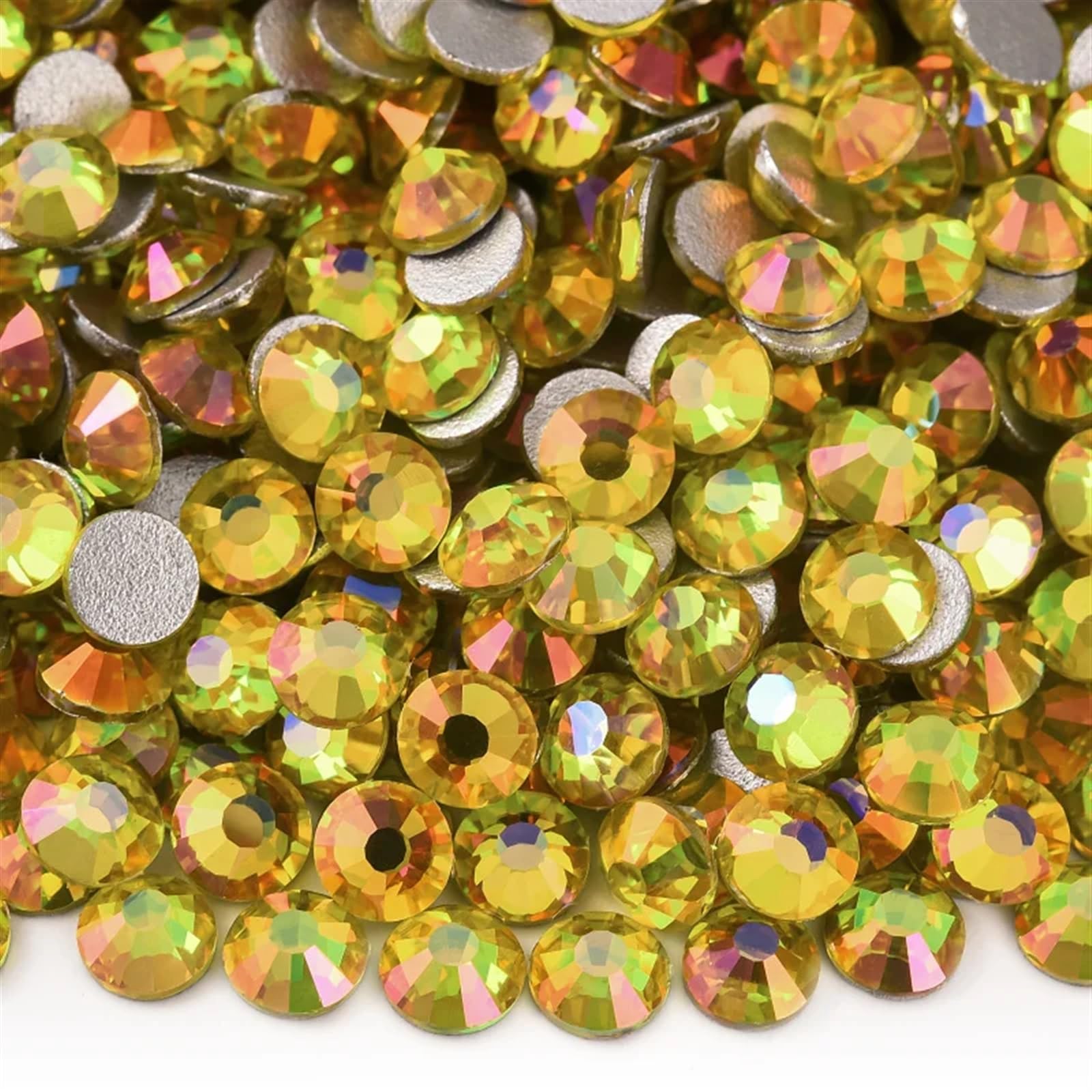 SS3-SS34 Glitter non termoadesivi strass gemme vetro diamante flatback for nail art charms for unghie(Citrine Light,SS30-2880pcs)