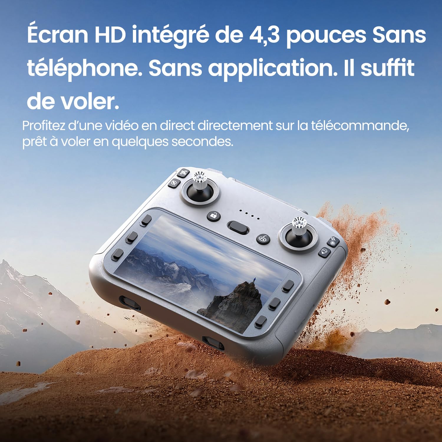 Drone GPS avec écran HD 4,3" Intégré et Caméra 4K pour Adultes Débutants