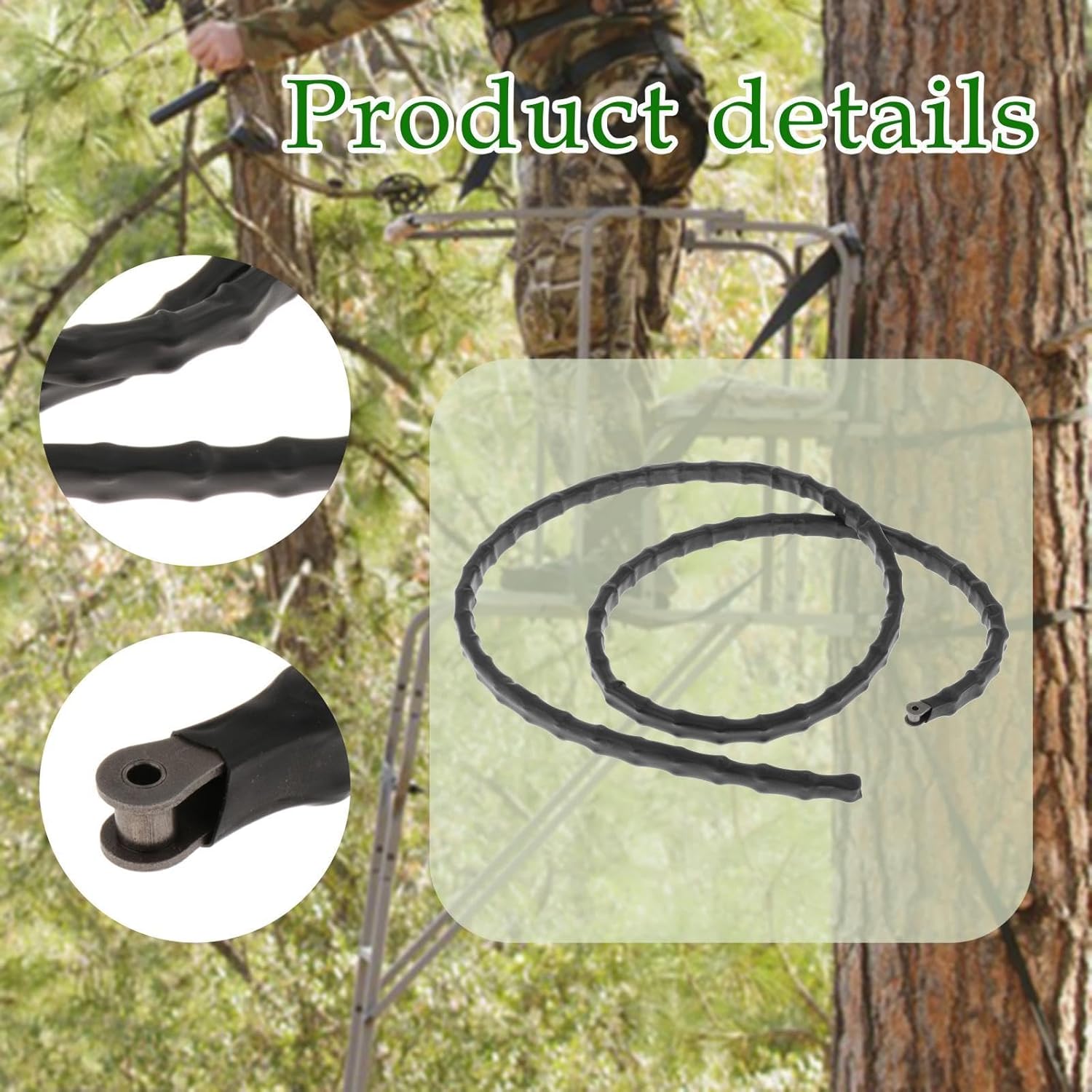 Climbing Stand Replacement Chain and Cover, 65 Inch (165.1 cm) Compatible with Climbing Stand Climbers, Metal Outdoor Supplies