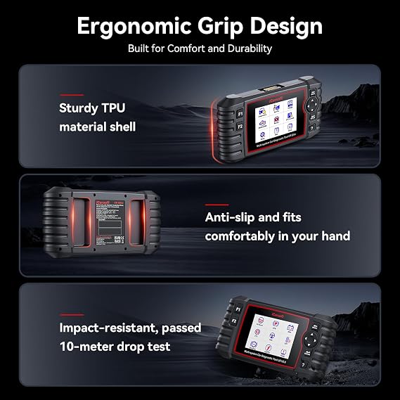 iCarsoft CR Eliteエンハンスバージョン OBD2 スキャナー 全車両用 エンジン/トランスミッション/ABS/エアバッグスキャンツール 49回リセット バッテリーテスト/登録-16ピン OBDIIアダプター 無料アップデート