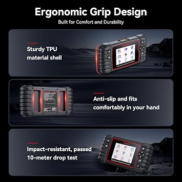 iCarsoft CR Eliteエンハンスバージョン OBD2 スキャナー 全車両用 エンジン/トランスミッション/ABS/エアバッグスキャンツール 49回リセット バッテリーテスト/登録-16ピン OBDIIアダプター 無料アップデート
