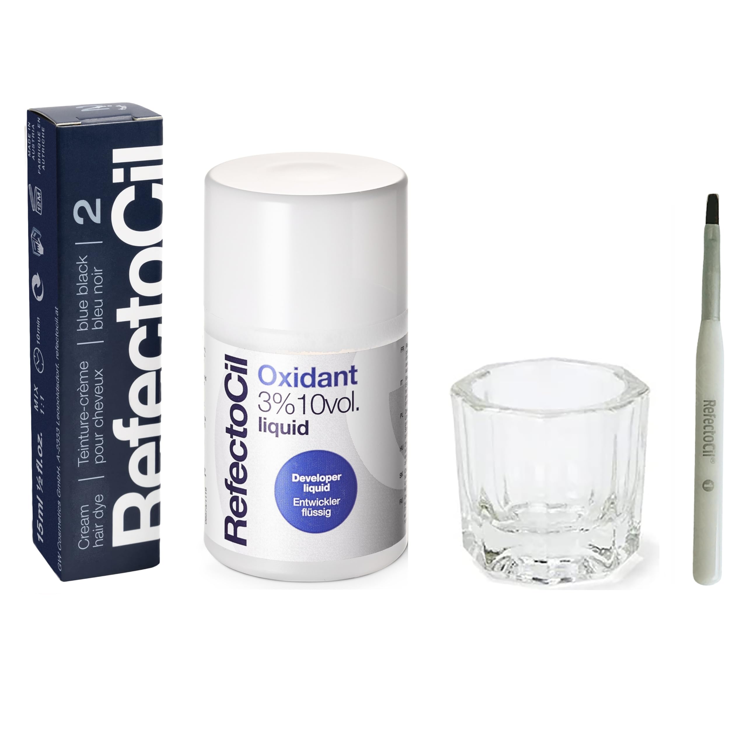 RefectoCil Hair Tinting Kit – Cream Dye, Developer & Mixing Brush