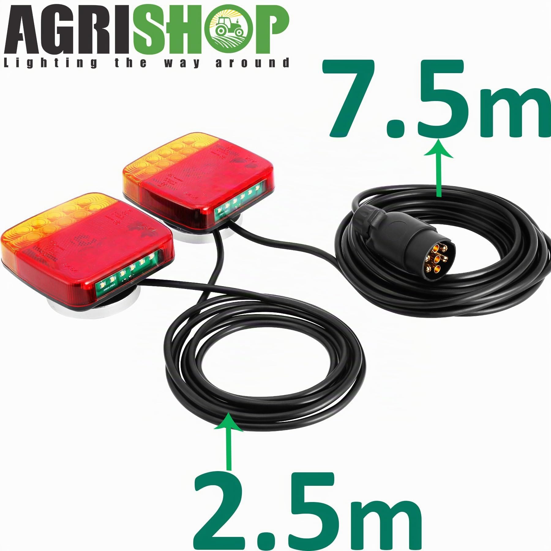 Pilotos Traseros Led Remolque con Imán 12V 5 funciones Luces Remolque Traseras Magneticas Homologados Impermeable