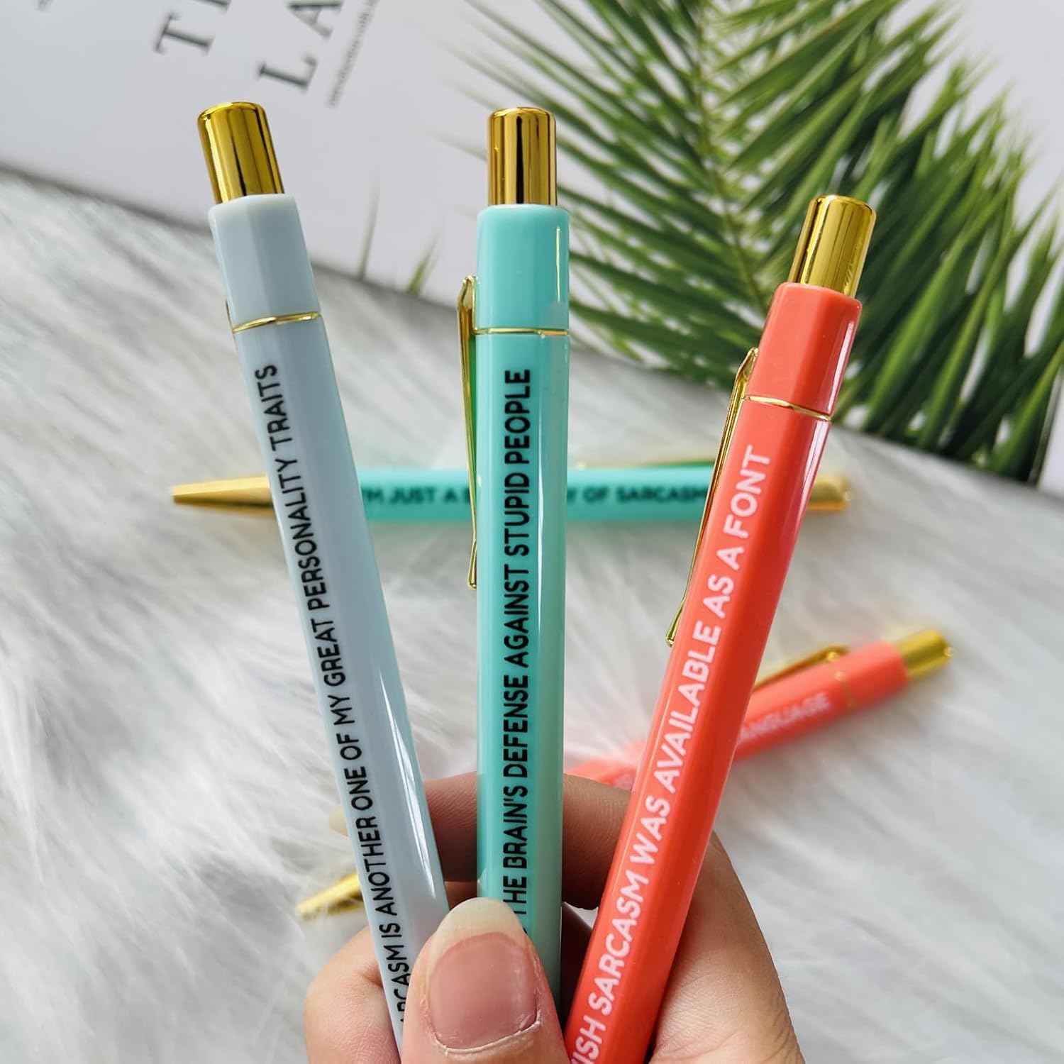 Jxueych Funny Pens 5-Count, Black Ink,Medium Nib 1.0mm, Funny Office Gifts for Coworkers, Personalized Pens Vibrant Funny Quotes Swear Word Daily Pen Set (P) - Image 5