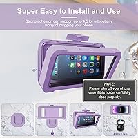 Vista 5 de URROY Soporte para Teléfono de Ducha Impermeable, Estuche para Teléfono de Ducha con Rotación de 360°, Soporte Universal de Montaje en Cubierta