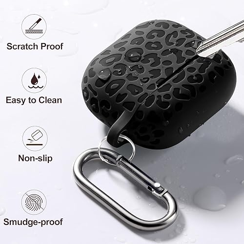 Vista 238 de Funda para Airpods de 2ª y 1ª, silicona suave, leopardo, compatible con Apple AirPods de 2ª/1ª generación de carga con llavero, a prueba de golpes