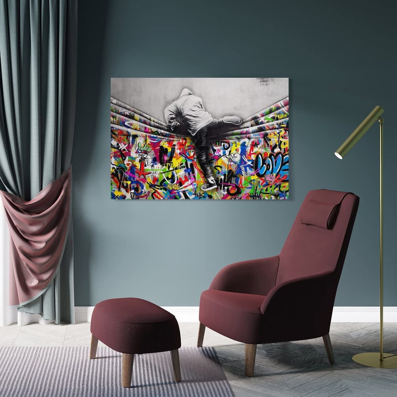 新品 キャンバス画 バンクシー 壁掛け キャンバス アート 絵 アートパネル Amazon.co.jp: Banksy バンクシー アートパネル絵画 ポスター アート