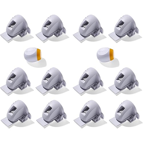 Safety 1st Adhesive Magnetic Cabinet Locks, Includes 12 Child Locks for Cabinets & Drawers, 2 Keys, White
