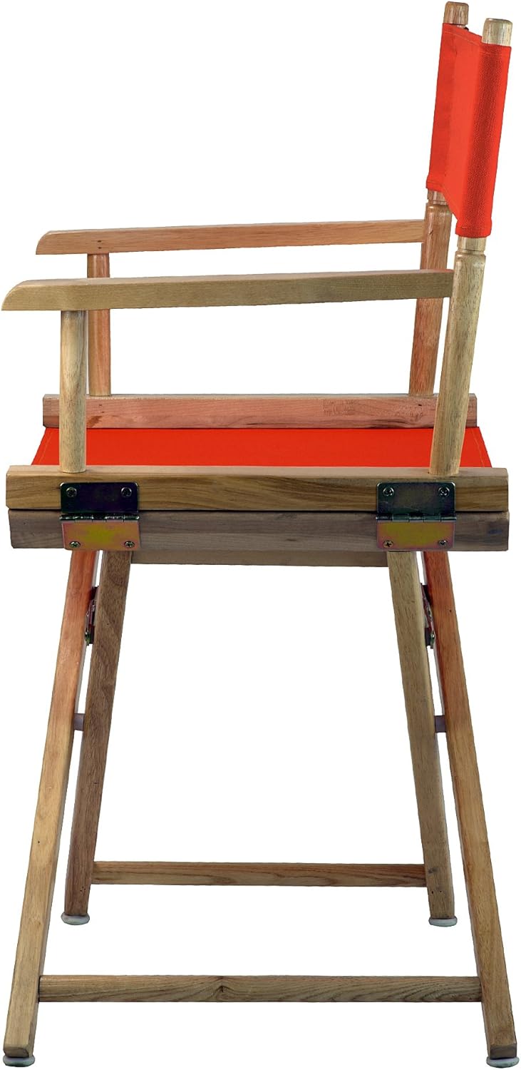 Casual Home 18" Director's Chair Natural Frame with Orange Canvas