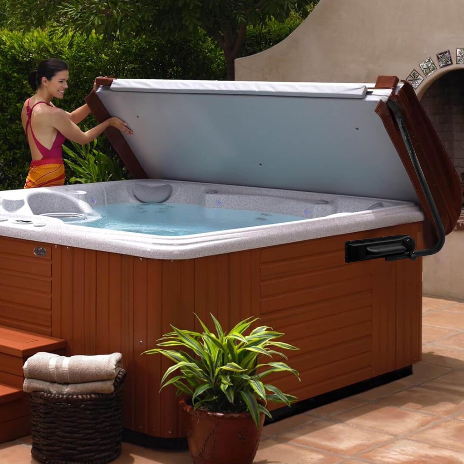 Spa Cover Lifter Accessories, Hot Tub Cover Lift Replacement Parts, Pivot Top Mount Fits Most Spa & Hot Tub Cover Lift, High Strength ABS Material, Easy to Install