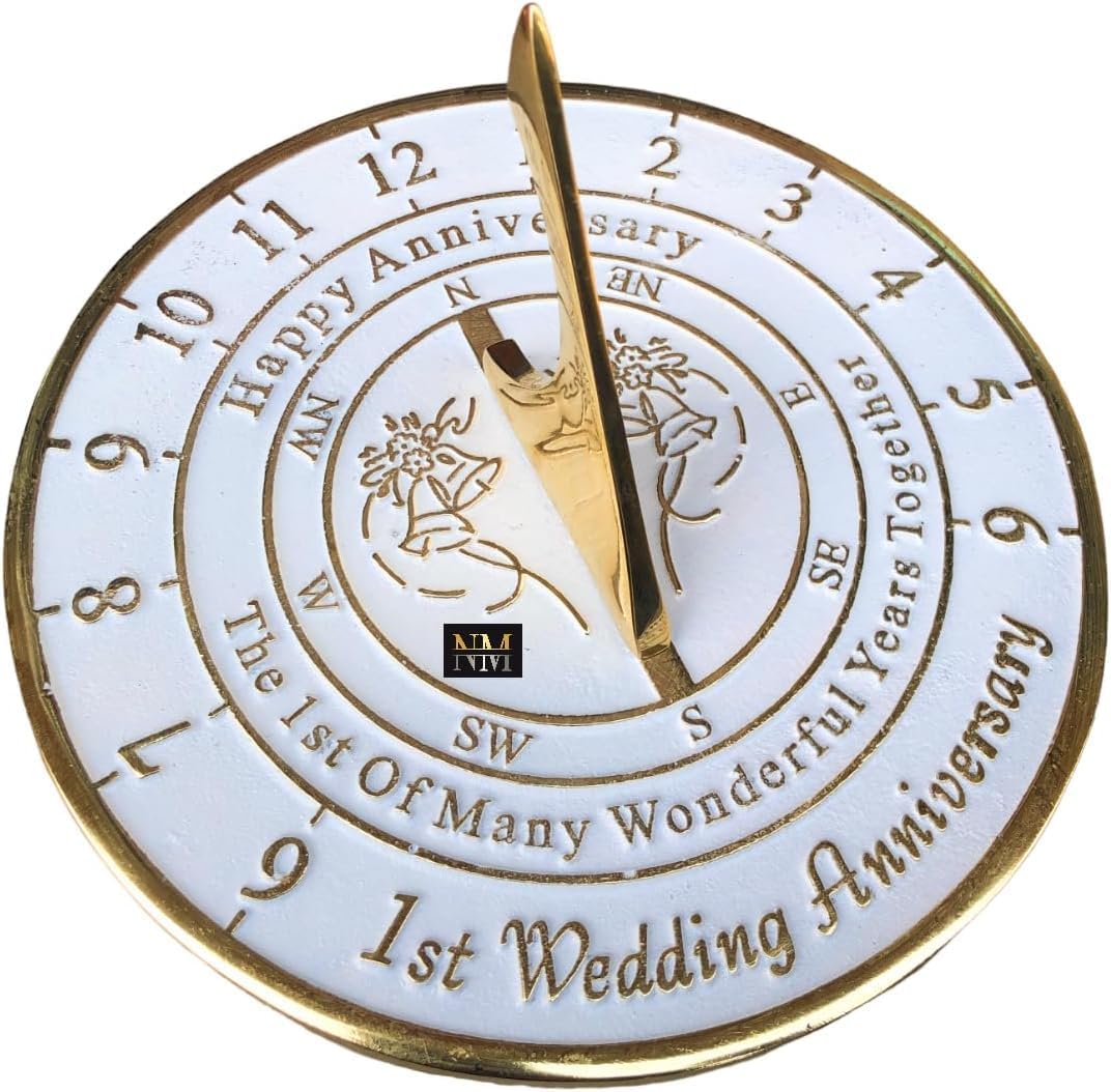 NauticalMart Looking for The Best Wedding This Unique Sundial Gift Idea is A Great Present for Him, for Her Or for A Couple to Celebrate (1st Anniversary)