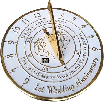 Nautical-Mart First Wedding Anniversary Sundial Gift Idea is A Great Present for Him, for Her Or for A Couple to Celebrate 1 Year of Marriage 1st Anniversary