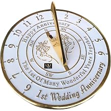 Nautical-Mart First Wedding Anniversary Sundial Gift Idea is A Great Present for Him, for Her Or for A Couple to Celebrate 1 Year of Marriage 1st Anniversary
