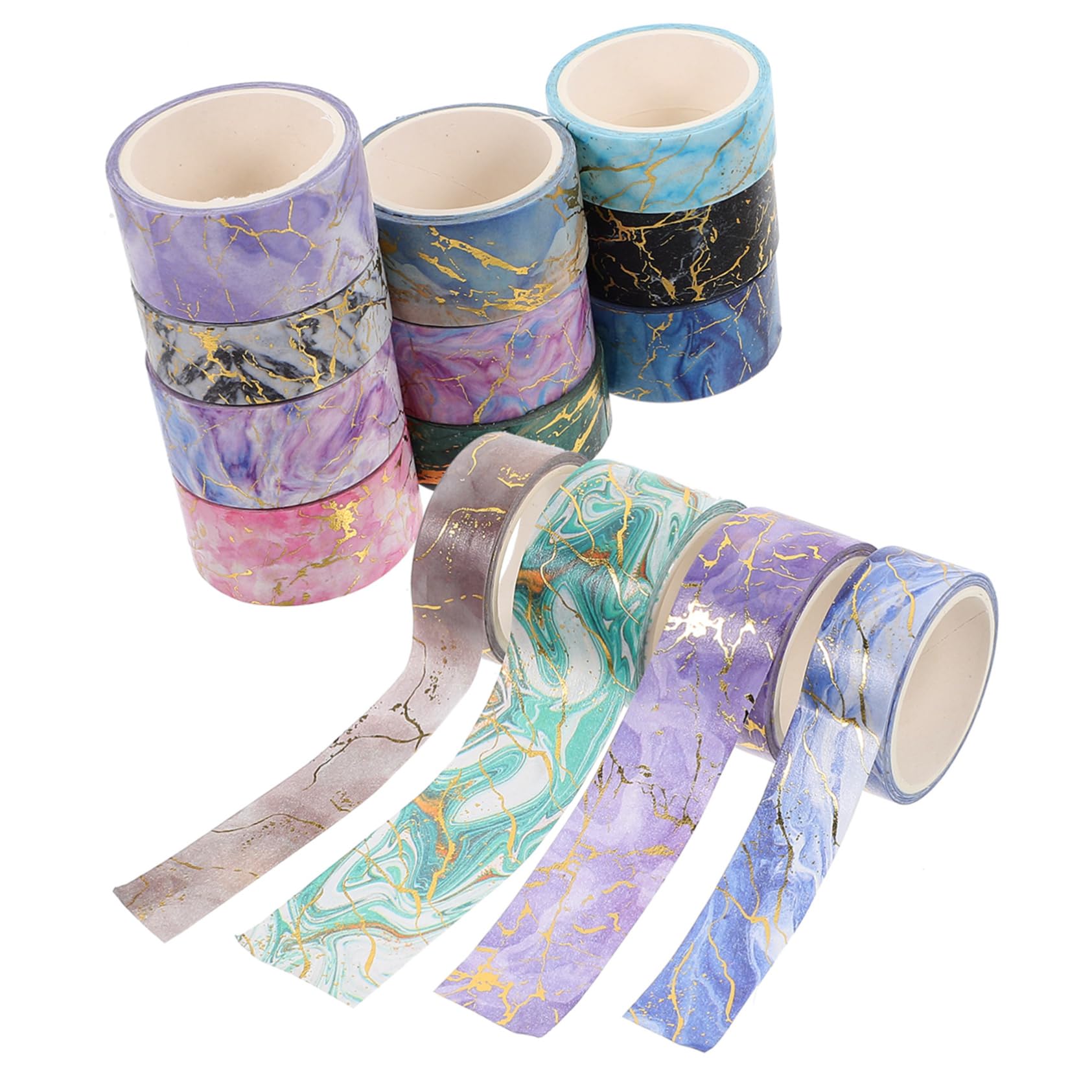SHINEOFI 42rotoli Nastro Washi Decorativo Stile Marmo Nastro Adesivo Per Scrapbooking Fai Te Decorazioni e Progetti Creativi Per Facile Da Strappare e Applicare