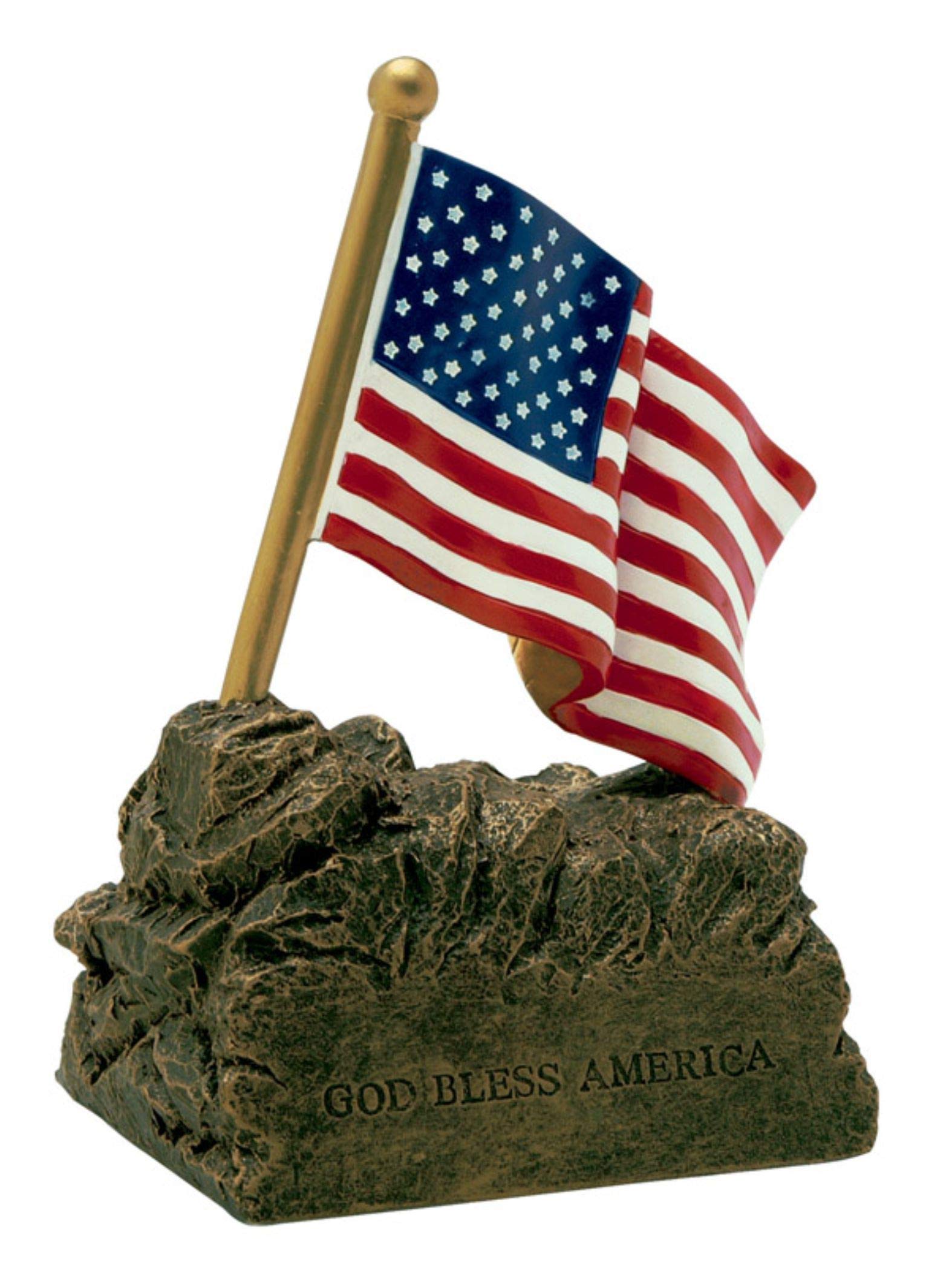 Decade Awards American Flag Color Resin Trophy- 4 Inch Tall | Engraved American Hero Award - Customize Now