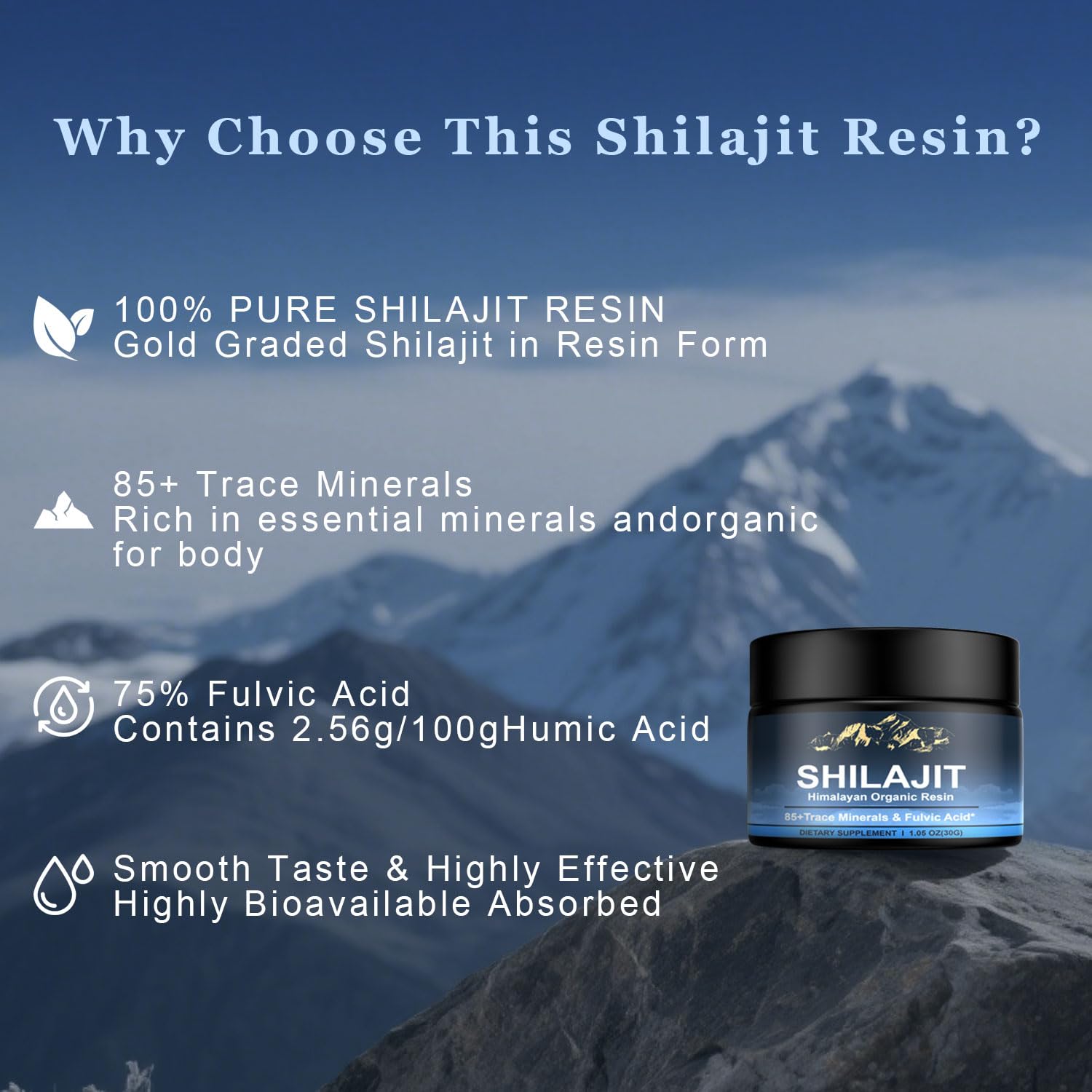 Shilajit Organic Shilajit Resin, High Potency Shilajit for Men and Women, 600mg Pure Natural Resin with 85+ Trace Minerals and Fulvic Acid, Energy, Strength, Immune Support, 30 Grams — Amazon image 6