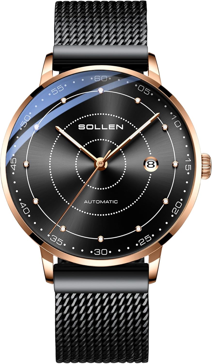 SOLLEN Mens Automatic Watch, Self Winding Watches for Men,