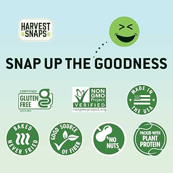 Harvest Snaps Veggie Chips (Single Serve Snack Crisps, 1.0 oz) | Powered by Plant Protein, Gluten Free, Non-GMO Baked Vegetable Crisps | Made in USA (36 Pack)