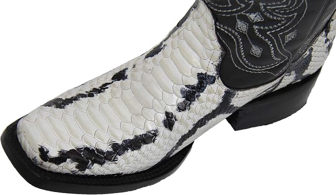 The Western Shops Mens Genuine Leather Python Snake Print Square Toe Cowboy Boot