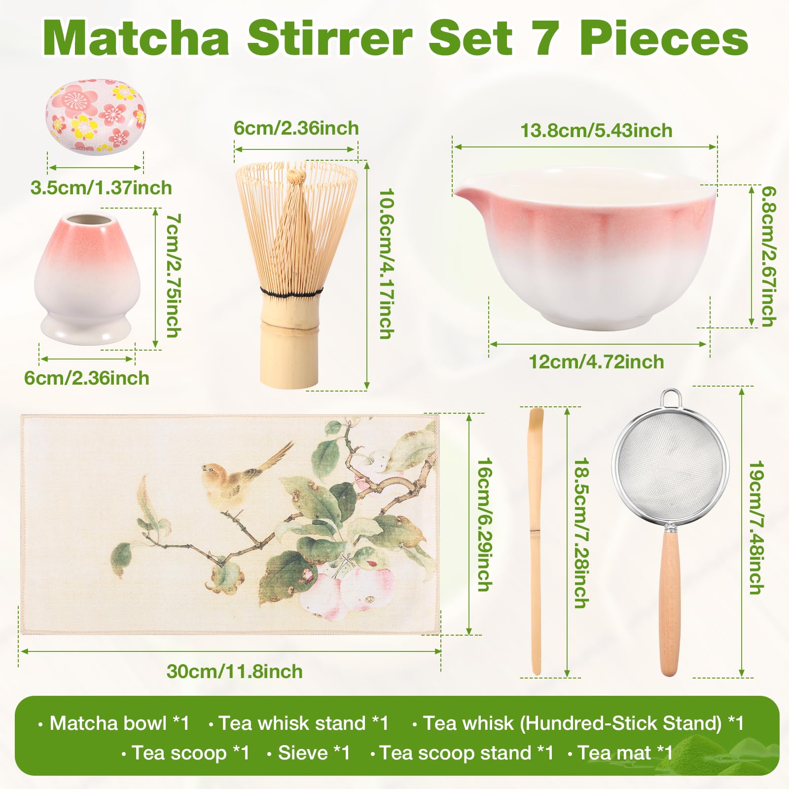 Matcha Making Kit Box 7 Pcs Efficient Matcha Kit Set Complete Matcha Tea Set with Bowl Whisk ...