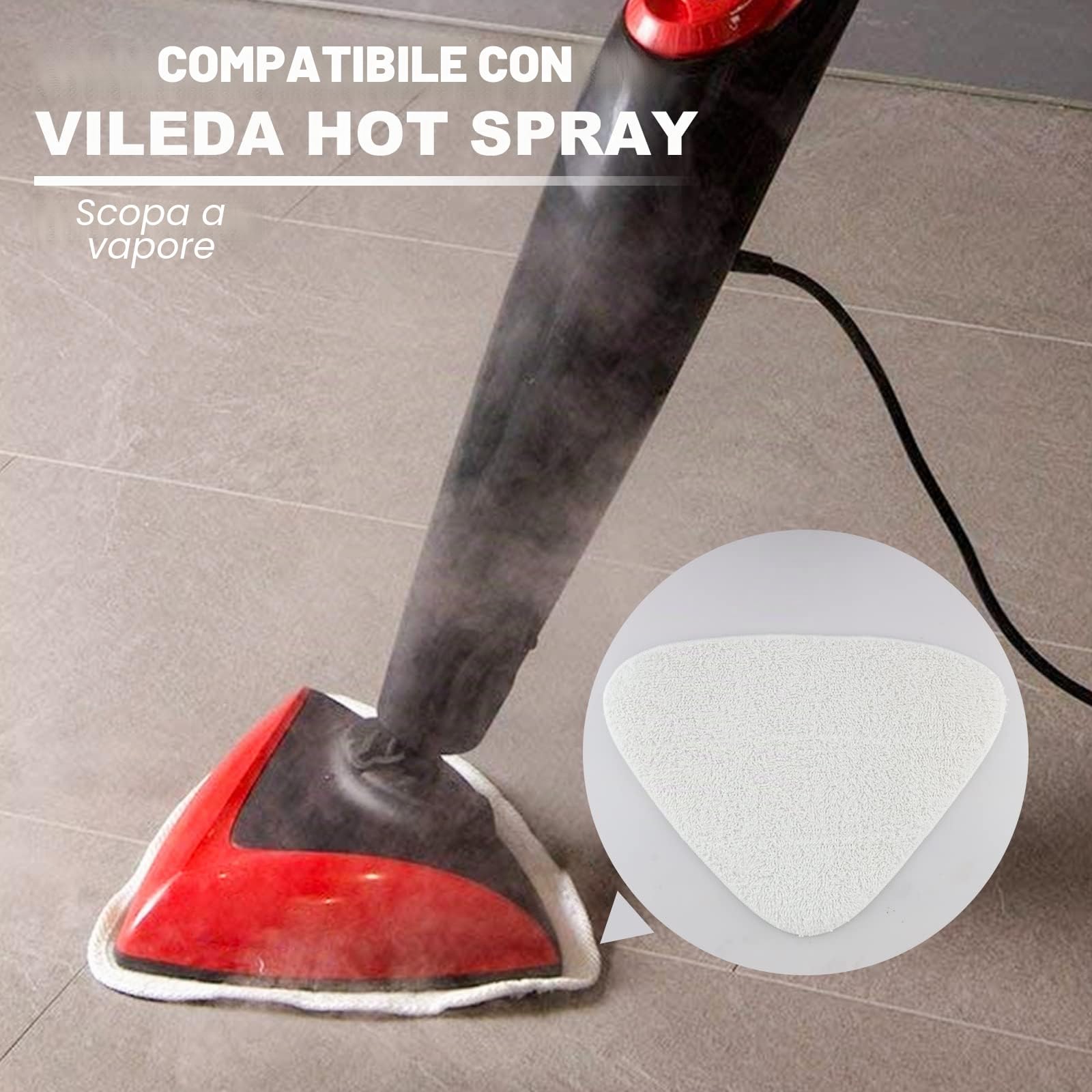 8 Pezzi Panni di Ricambio per Scopa a Vapore per Vileda Steam Plus Pulitore a Vapore e Vileda Steam Plus Ricambi per pulitore a Vapore