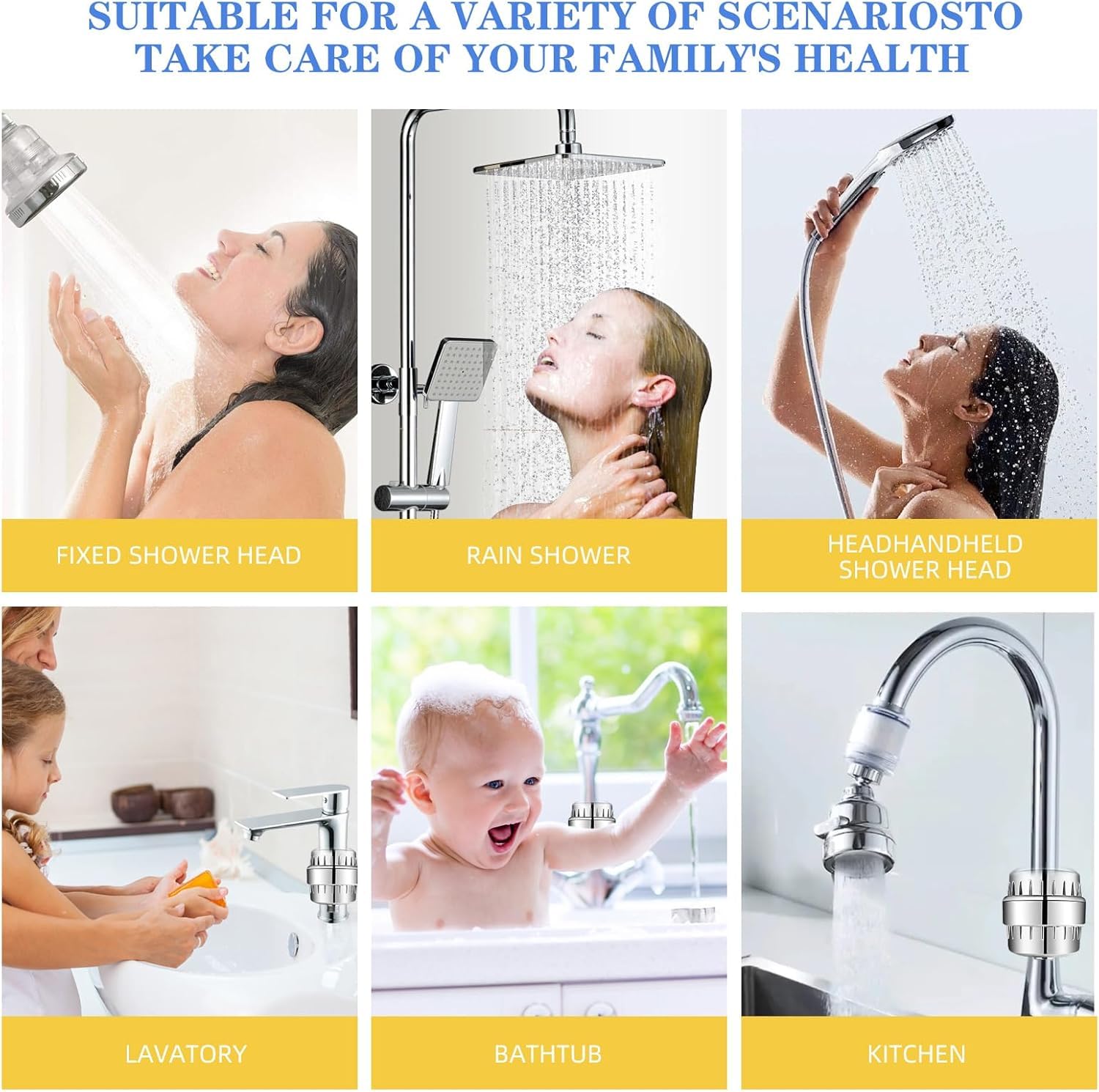 Filtro de agua para cabezal de ducha de 36 niveles, suavizante de agua de alto rendimiento para ducha, elimina el cloro, los metales pesados y las impurezas, mejora la salud de la piel y el cabello