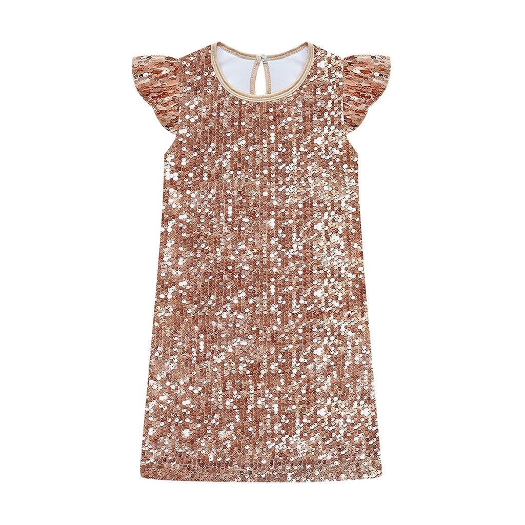 Lito Angels Vestido de Fiesta con Lentejuelas para Niñas 2-12, Elegante y Brillante para Cumpleaños o Boda, Talla 98-152