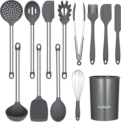 Juego de utensilios de cocina de silicona, 13 piezas de utensilios de cocina de silicona, antiadherentes, los mejores utensilios de cocina de cocina