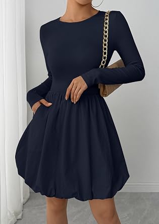 PRETTYGARDEN Fall Dresses for Women 2026 Bubble Mini Dress
