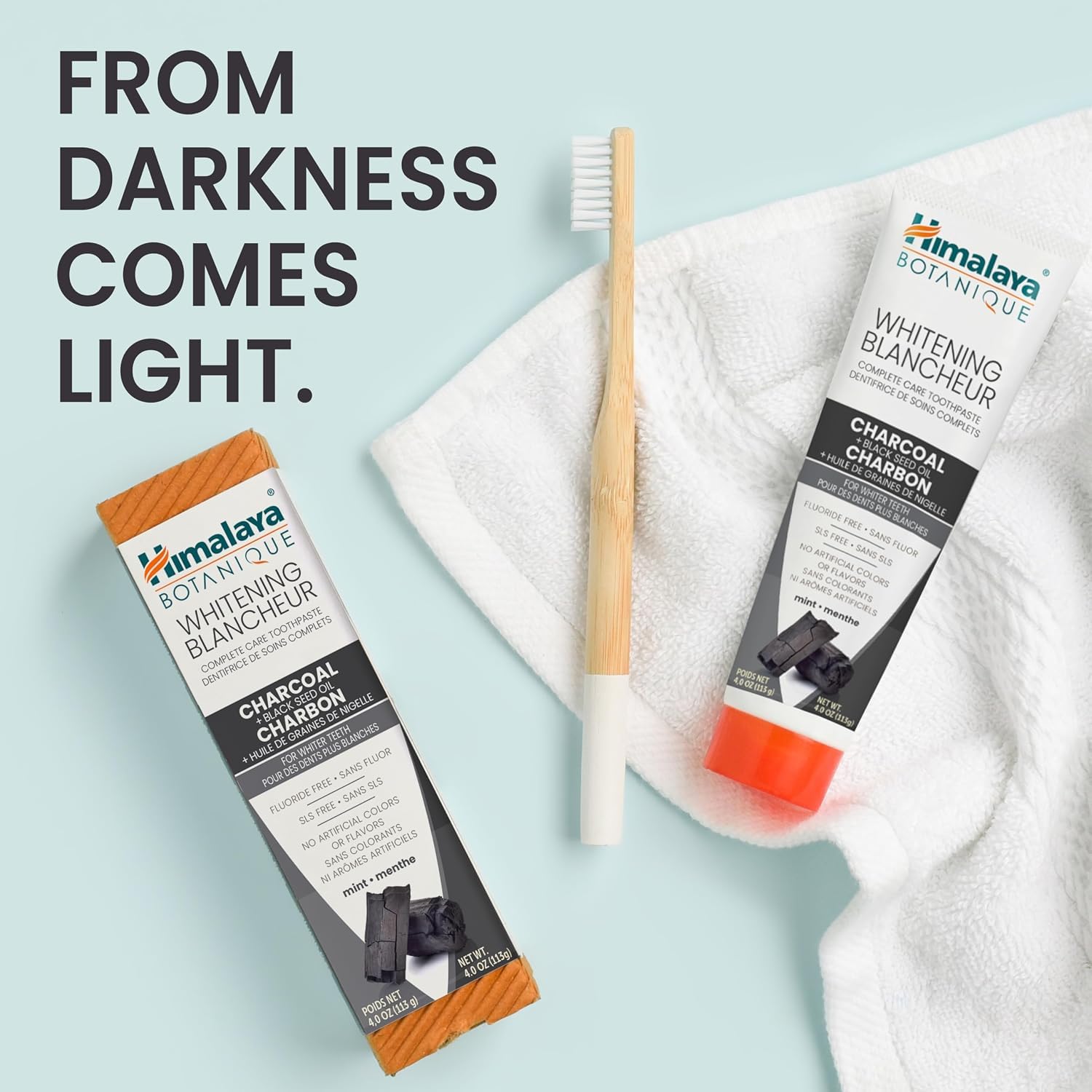 Himalaya Botanique Wybielanie Anti-Plaque Zębów Pasta z Węgiel Drzewny + Olej z Czarnych Nasion, 113 g