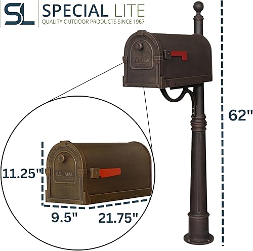 Miniatura 8 de Sabana Curbside buzón de correo con Ashland (buzón Post unidad Color Cobre