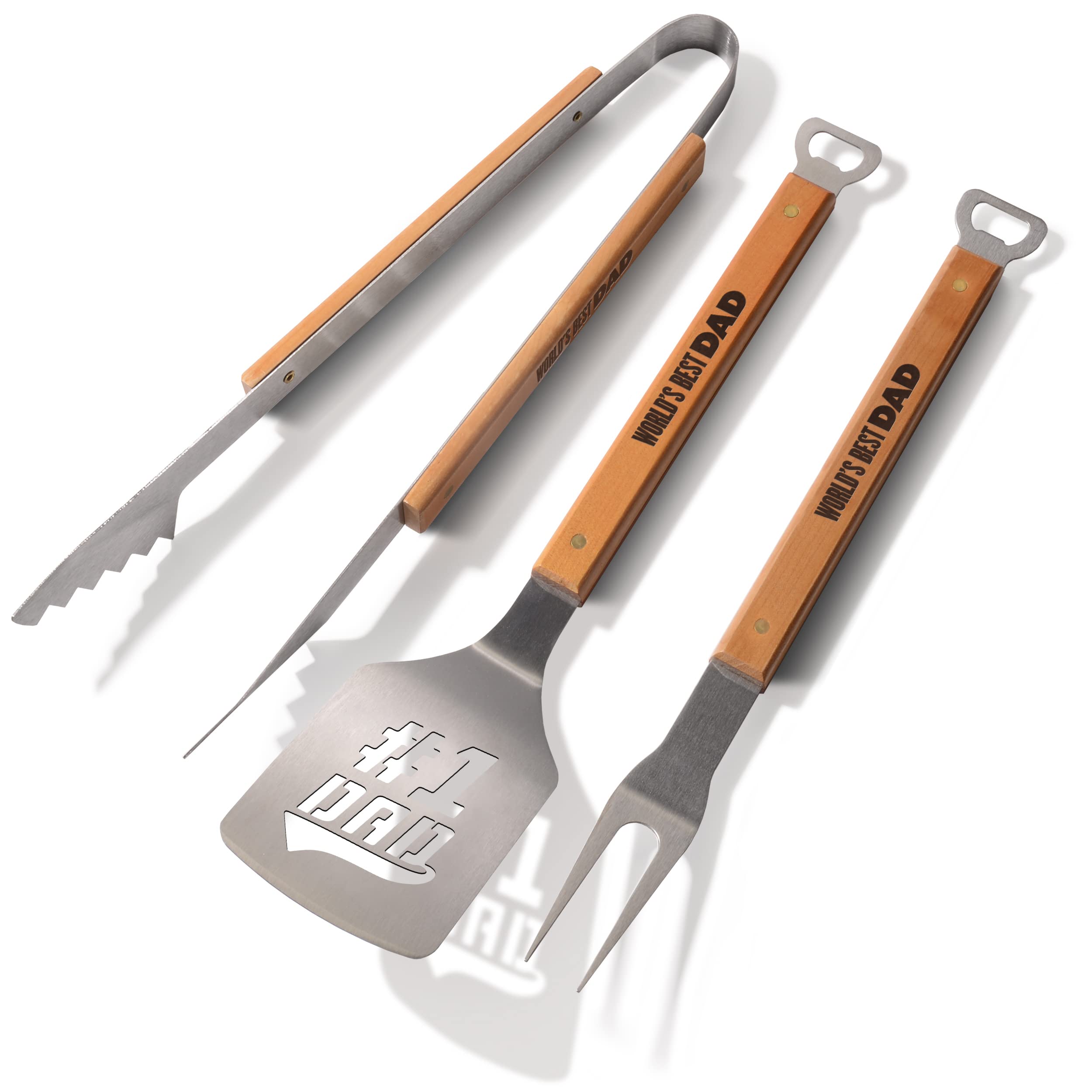 Sportula - Juego de Barbacoa de 3 Piezas de Acero Inoxidable, 1 papá