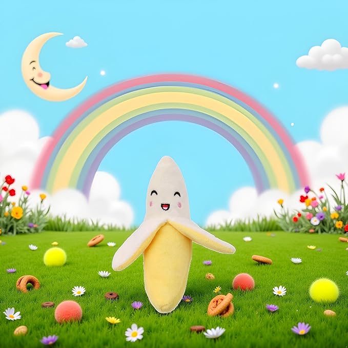 Juguete de Peluche Squeaky para Perros Pequeños, Forma de Banana miniatura 6