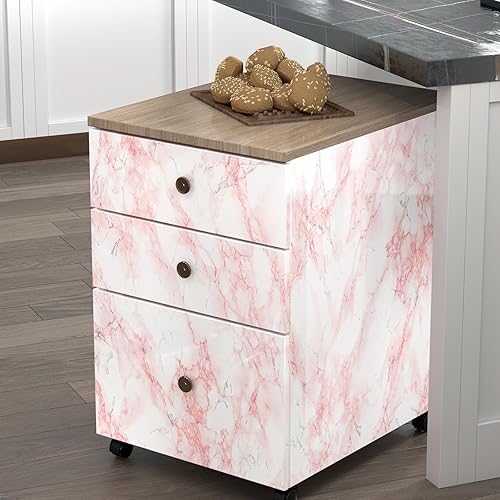 Miniatura 5 de YENHOME Papel de contacto de mármol rosa para encimera de cocina, papel de contacto impermeable de 17.7 x 118 pulgadas, autoadhesivo de mármol,