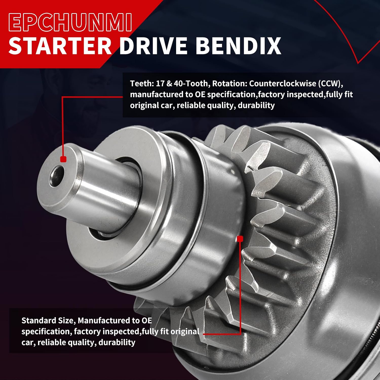 Starter Drive Bendix For 1994-2014 Polaris ATP ATV Magnum Scrambler Sportsman Xplorer Ranger Trail Big Boss 250 300 335 400 425 500 700 Replaces SMU5003 3083647 SM1329850 ZN0751