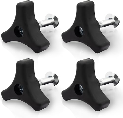 4 Sets Lawn Mower Handle Bolts, Triangle Knob Handle Screw Bolt, Universal Lawnmowers Handle Wing Nut and Bolt, for Honda & Most Lawn Mower Machine Accessories Supplies