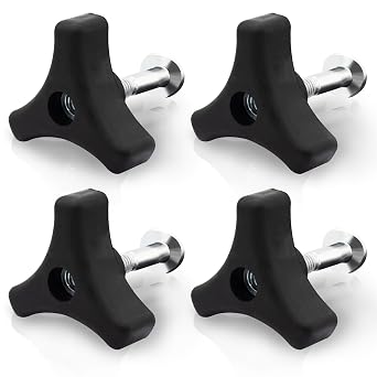 4 Sets Lawn Mower Handle Bolts, Triangle Knob Handle Screw Bolt, Universal Lawnmowers Handle Wing Nut and Bolt, for Honda & Most Lawn Mower Machine Accessories Supplies