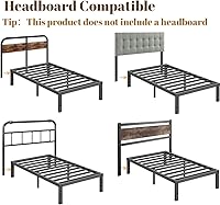 Vista 6 de ZIYOO Twin Bed Frames with Heavy Duty Steel Slat, 14 Inches Platform Bed Frame, Non-Slip Design, No Box Spring Needed, Easy Assembly, Quiet Noise