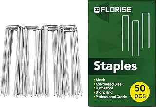 6 Inch Landscape Staples,50 Pack Galvanized Garden Stake PIS Ground Anchor