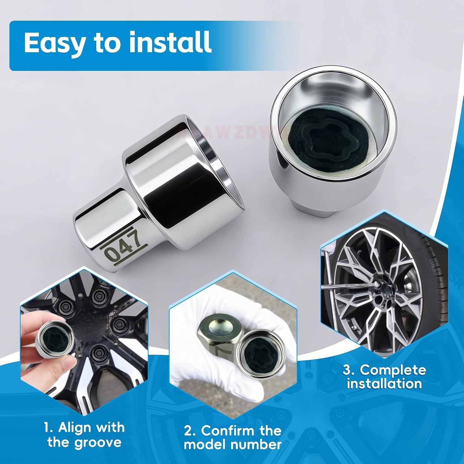 #047 for BMW Wheel Locking nut Key Compatible with BMW 1 3 5 7 8 X2 X3 X5 X6 Wheel Lock Key,Anti-Theft Lug Nut Removal Tool