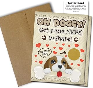 Oh Boy Love It Pregnancy Reveal Scratch Off Card (Dog)