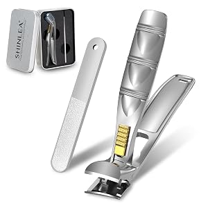 Nail Clippers for Seniors Thick Toenails Professional Fingernail Toenail Clippers with Catcher Sharp Wide Opening and Long Handle
