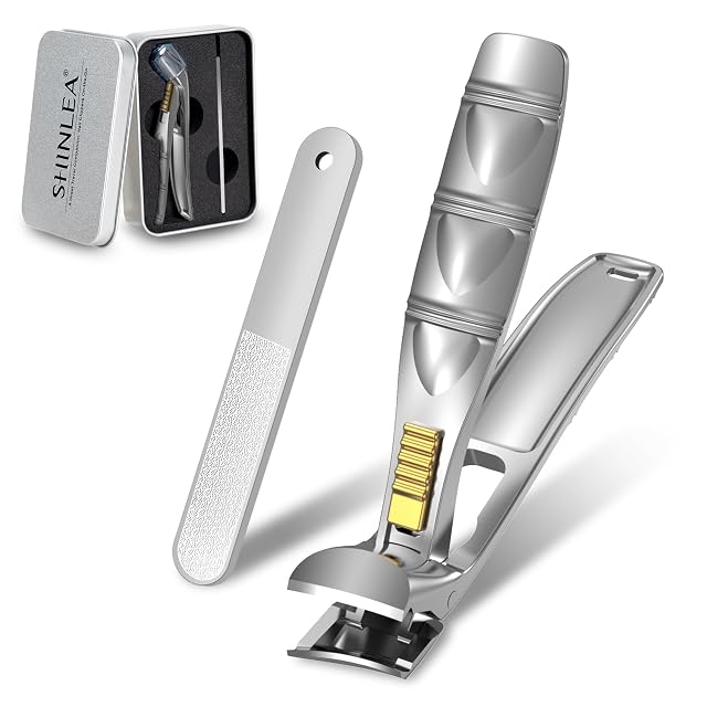 Nail Clippers for Seniors Thick Toenails Professional Fingernail Toenail Clippers with Catcher Sharp Wide Opening and Long Handle